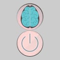 Brain Power Button Royalty Free Stock Photo