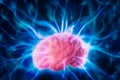 Brain power concept with abstract light rays Royalty Free Stock Photo