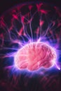 Brain power concept with abstract light rays Royalty Free Stock Photo