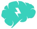 Brain power icon. Fast mind thinking symbol