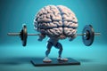 Brain Power Lift: The Fusion of Mental Strength and Physical Fitness with Generative AI Royalty Free Stock Photo