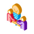 Brain problem solving isometric icon vector illustration