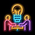 brain problem solving neon glow icon illustration