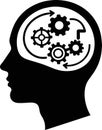 Brain Process Head Thinking Mechanism Idea Gear Abstract Creative Icon Vector Logo Silhouette Design Illustration Royalty Free Stock Photo