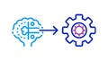 Brain Processing Information into Action Gear, vector design Generative AI Royalty Free Stock Photo