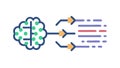 Brain Processing Information into Data Streams Vector Icon, vector design Generative AI Royalty Free Stock Photo