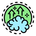 Brain progress skill icon color outline vector