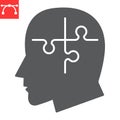 Brain puzzle glyph icon Royalty Free Stock Photo