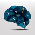 Brain and question marks - Questions Royalty Free Stock Photo