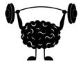 Brain raises the barbell Royalty Free Stock Photo