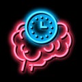 brain reaction time neon glow icon illustration