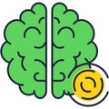 Brain recharge flat outline icon vector design Royalty Free Stock Photo