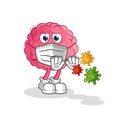 brain refuse viruses cartoon. cartoon mascot vector