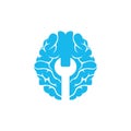 Brain repair vector logo design template.