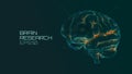 Brain research futuristic medical ui. IQ testing, artificial intelligence virtual emulation science technology