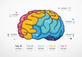 Brain resources infographic. Business education concept. Vector slide template. Creative illustration Royalty Free Stock Photo