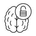 Brain resources revelation linear icon