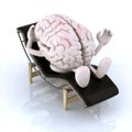 Brain that rests on a chaise longue Royalty Free Stock Photo