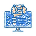 brain robot icon doodle illustration Royalty Free Stock Photo