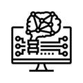 brain robot line icon vector illustration Royalty Free Stock Photo