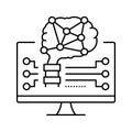 brain robot line icon vector illustration Royalty Free Stock Photo
