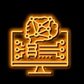 brain robot neon glow icon illustration Royalty Free Stock Photo