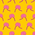 Brain runs pattern seamless. Brains run background. Thoughts escape ornament. vector texture Royalty Free Stock Photo