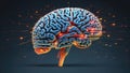 A brain scan showing different areas lighting up as memories are recalled, representing the retrieval and activation of