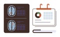 Brain Scans with Data Charts and Clipboard Highlighting Analysis and Research Insights Royalty Free Stock Photo