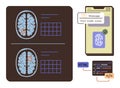 Brain Scans, Mobile Authentication, and Coding Interface Representing Technology and Security Royalty Free Stock Photo