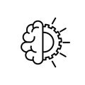 Brain, setting icon, vector illustration