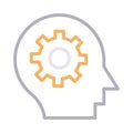 Brain setting thin line color vector icon Royalty Free Stock Photo