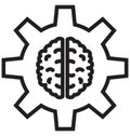 Brain settings, brainstorming line isolated vector icon can be easily modified and edit Royalty Free Stock Photo