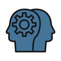 Brain settings, brainstorming line isolated vector icon can be easily modified and edit Royalty Free Stock Photo