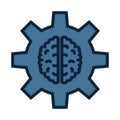 Brain settings, brainstorming line isolated vector icon can be easily modified and edit Royalty Free Stock Photo