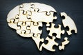 A brain shape from puzzles as symbol of mental health and memory problems and Alzheimer disease