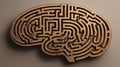 Brain-shaped Labyrinth With Intricate Pathways Invites Exploration and Challenge Royalty Free Stock Photo