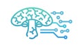 Brain-Shaped Mushroom Icon for Bio-Computing, vector design Generative AI Royalty Free Stock Photo