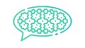 Brain-Shaped Speech Bubble with Gears, Thinking Process Vector, vector design Generative AI Royalty Free Stock Photo