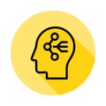 brain, sharing icon long shadow Royalty Free Stock Photo