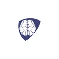 Brain shield shape concept logo design.