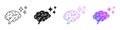 Brain Side View With Sparkles Line and Solid Icon Set. AI Neural Thinking And Cognitive Process Symbol Collection Royalty Free Stock Photo