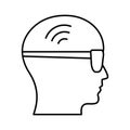 Brain signals glyph vector icon which can easily modify or edit Royalty Free Stock Photo