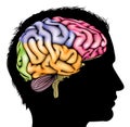 Brain silhouette concept Royalty Free Stock Photo