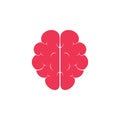 Brain simple red symbol vector