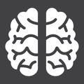 Brain solid icon, brainstorm and idea, medical Royalty Free Stock Photo