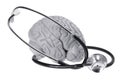 Brain Specimen and Stethoscope Royalty Free Stock Photo