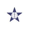 Brain star shape concept logo design.