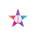 Brain star shape concept logo design.