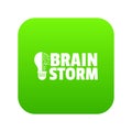 Brain storm icon green vector Royalty Free Stock Photo